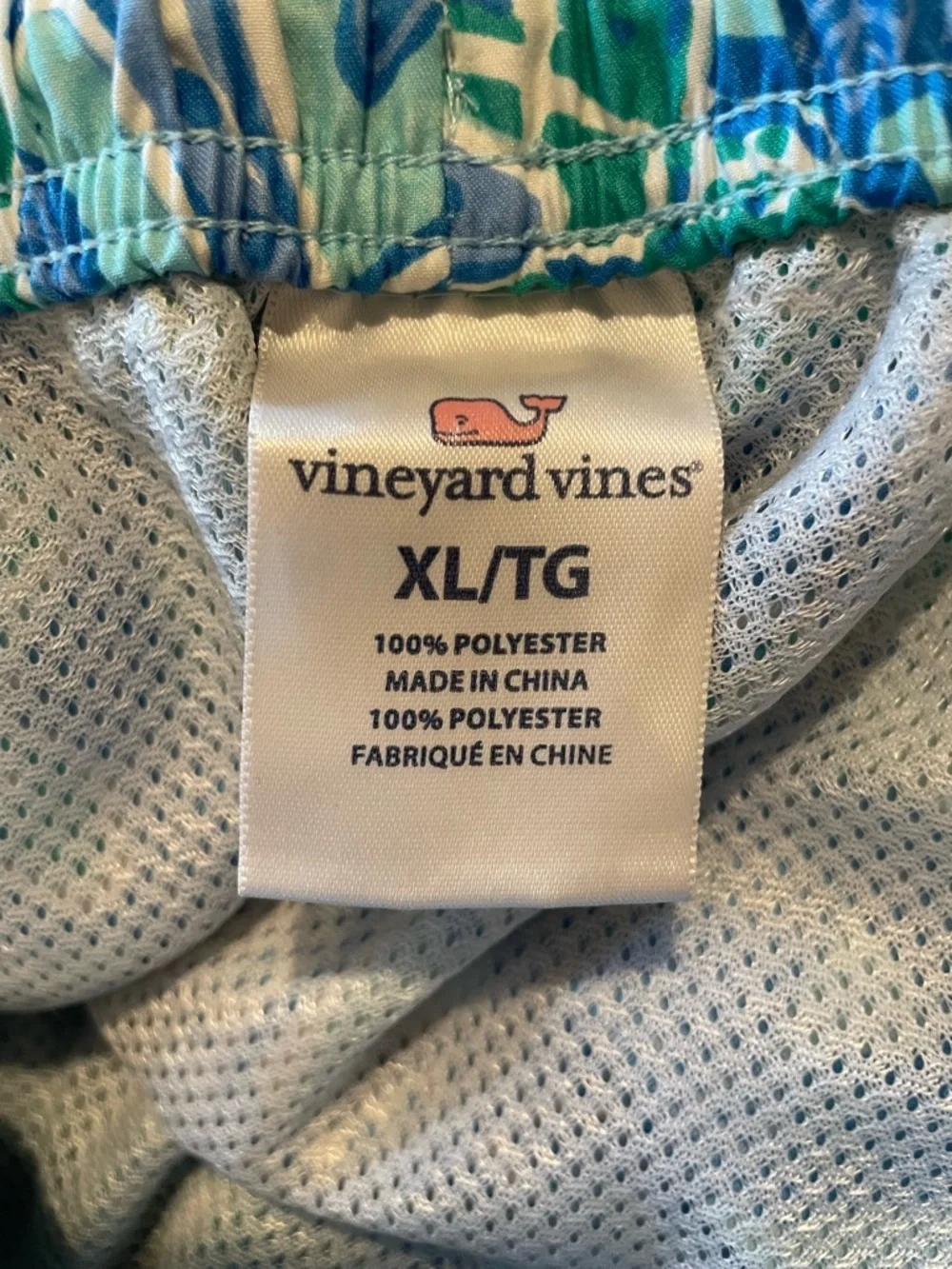 Vineyard Vines Men’s  Swim Trunks Shorts Size XL Blue Sea Turtle Starfish Lined